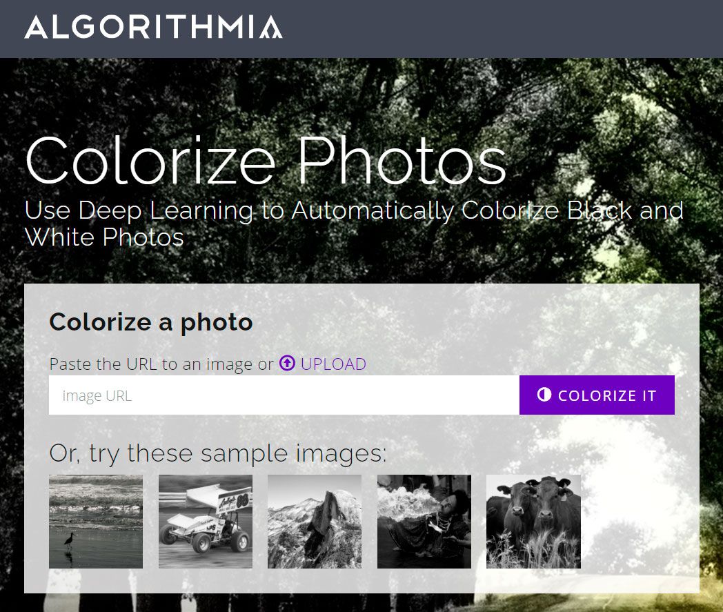 Väritä vanhoja valokuvia verkossa algoritmisen avulla..
