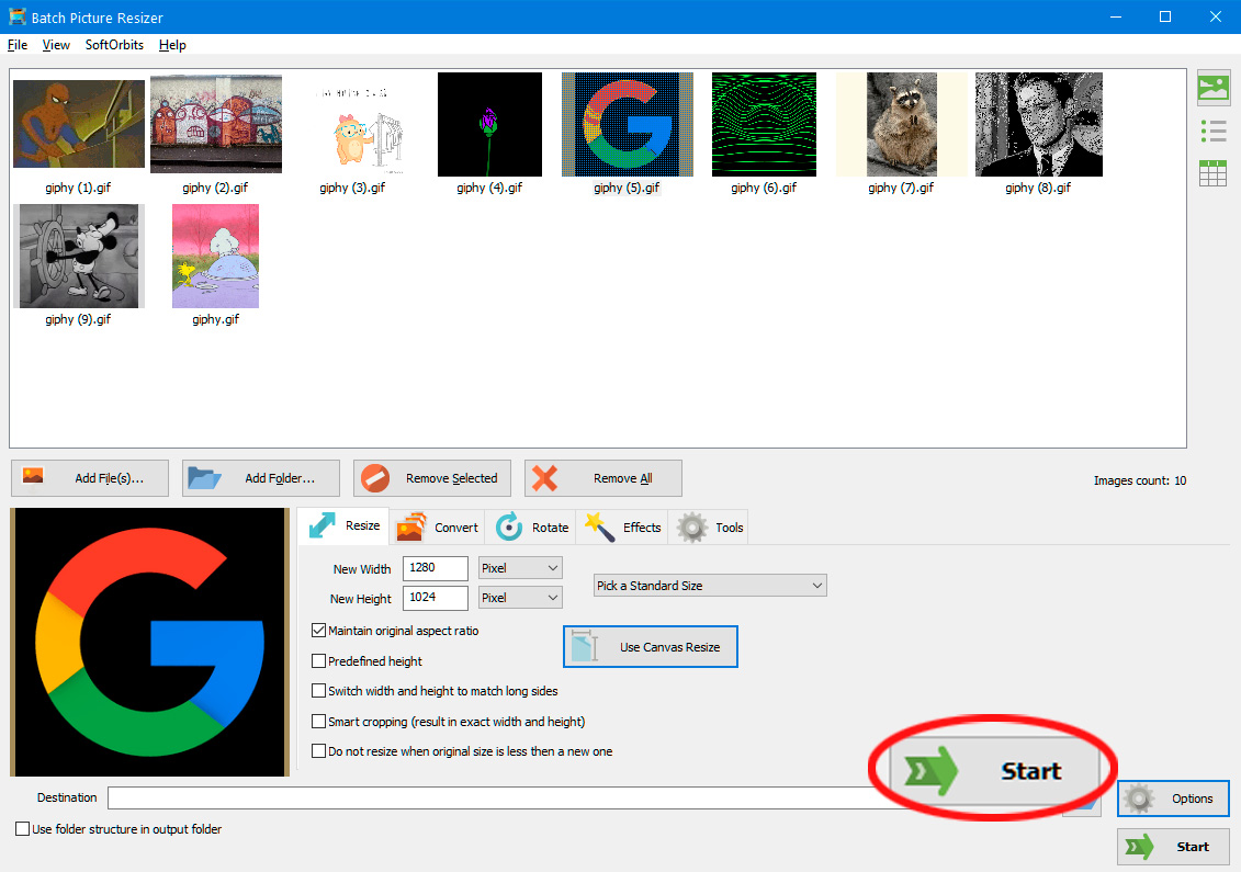 Tallenna rajattuja gif-tiedostoja.