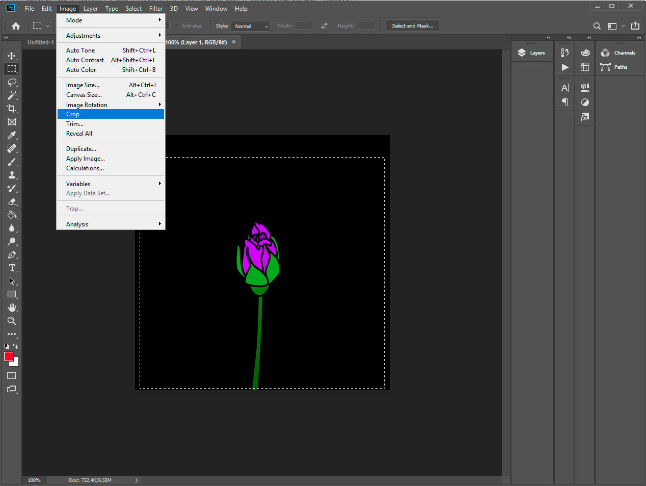 GIF-kuvien rajaaminen photoshopissa.