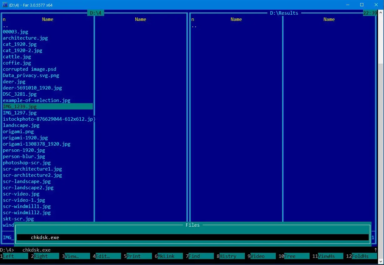 CHKDSK-komento vaurioituneen jpeg-kuvan palauttamiseksi..