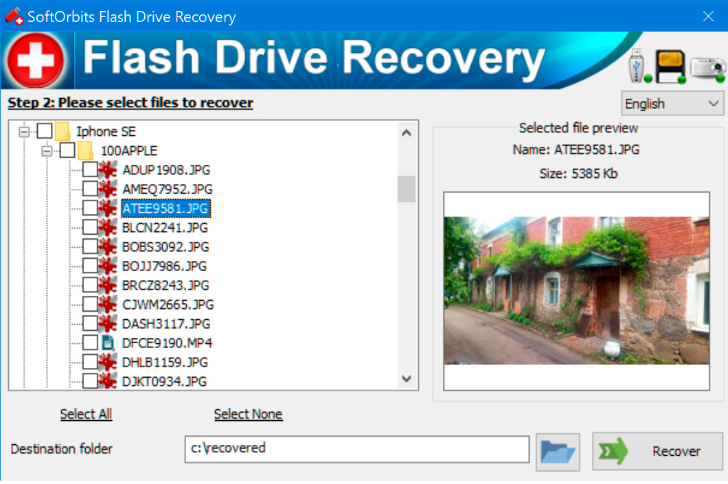 Löydä poistetut tiedostot muistikortin esikatselusta.