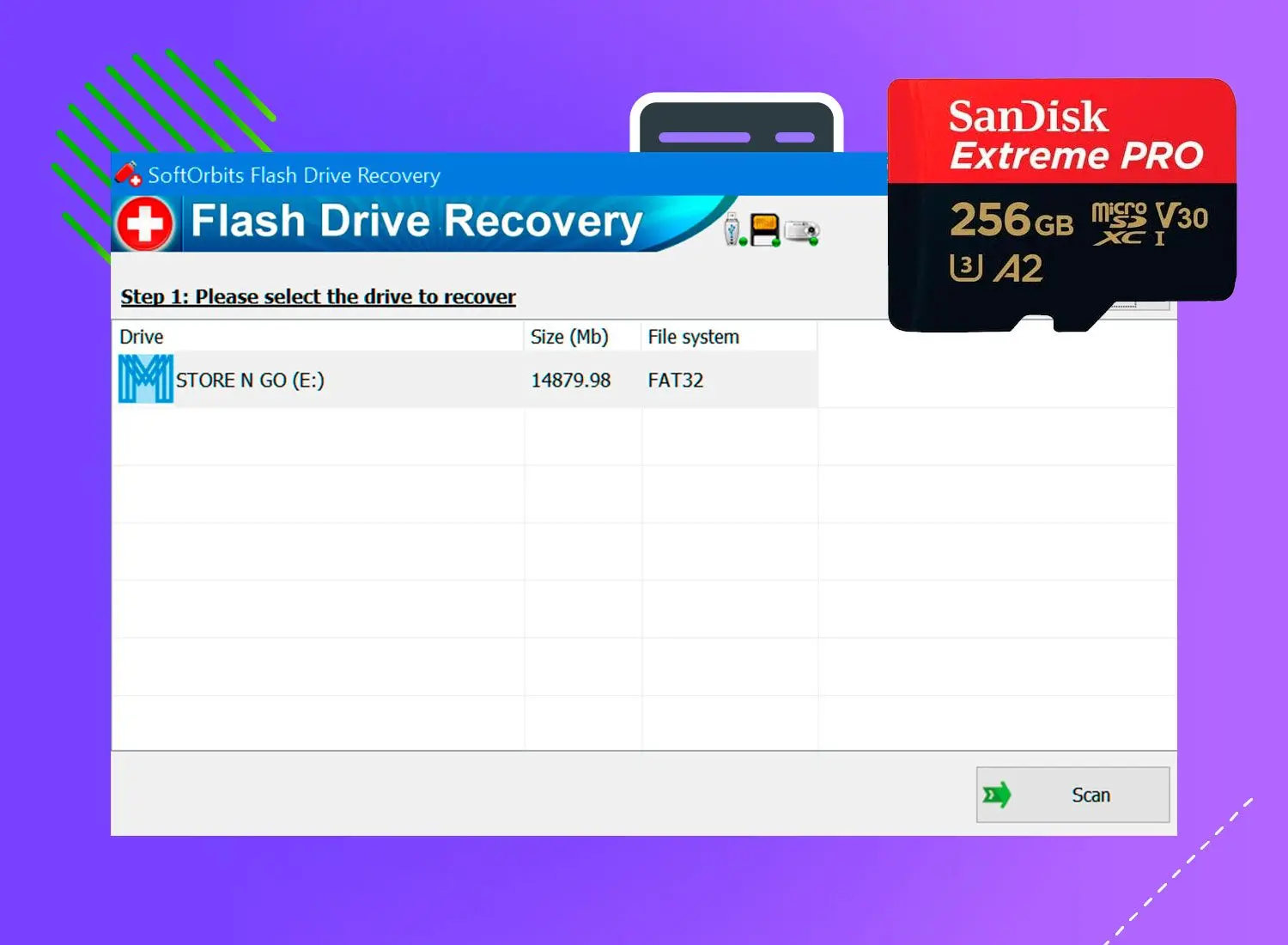 SoftOrbits Flash Drive Recovery Kuvakaappaus.