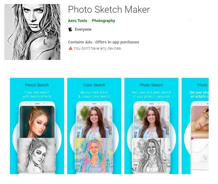 Photo sketch maker käännä valokuva viivapiirros app..