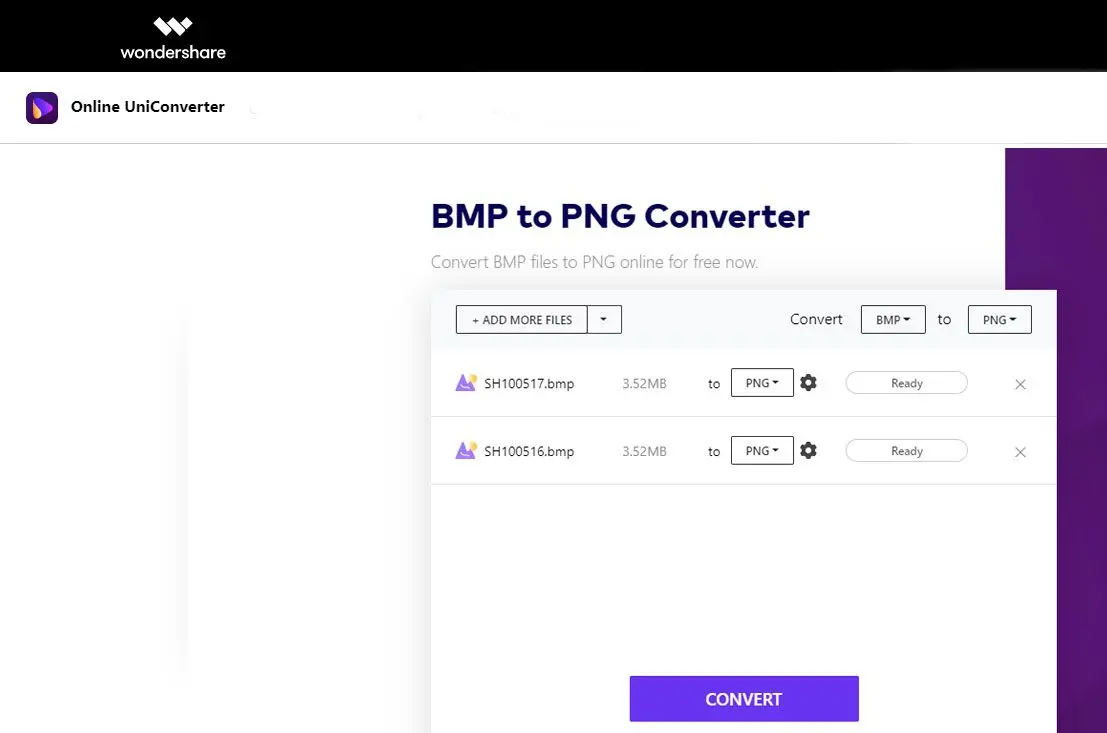Valitse BMP-tiedostot, jotka haluat muuntaa PNG:ksi..