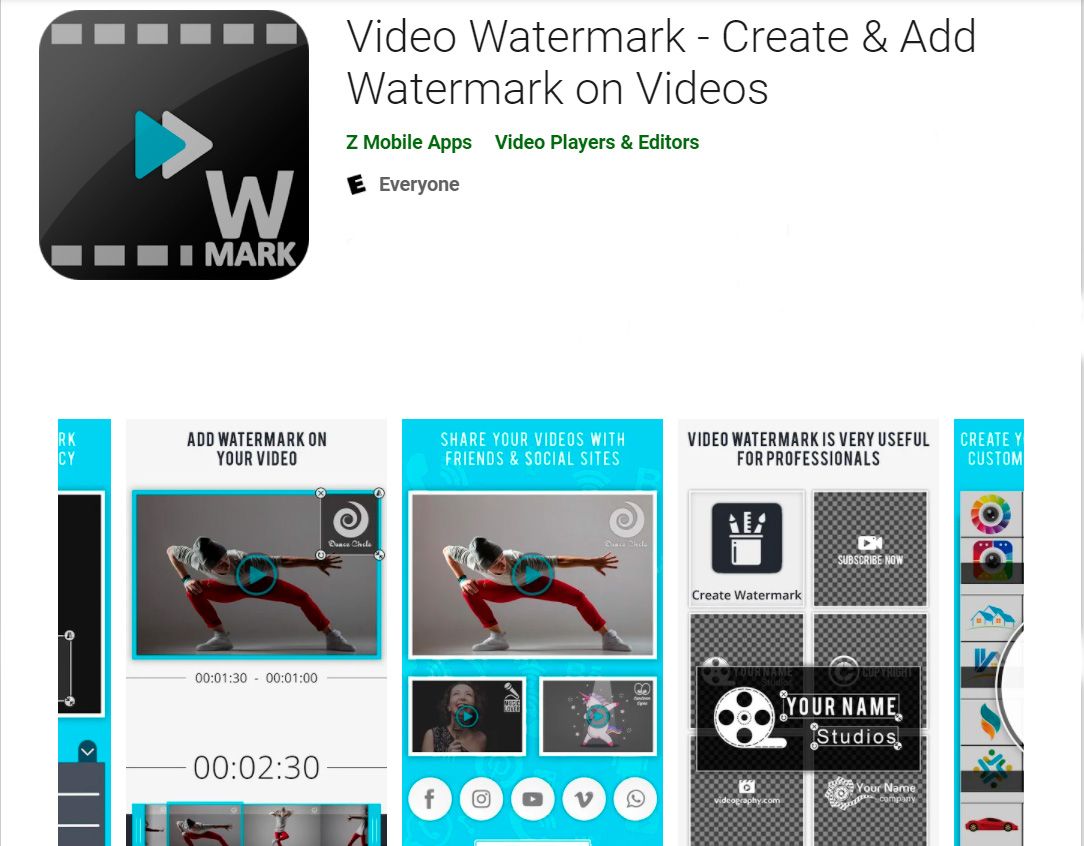 Video Watermark - Luo ja Lisää Vesileima Videoihin..