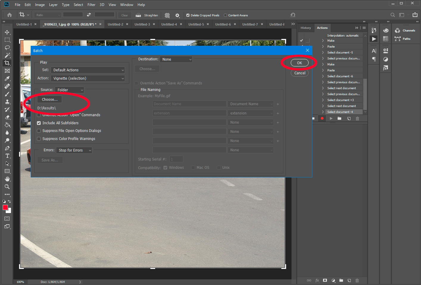 Aloita kuvan koon muutos -toiminto Photoshopissa.