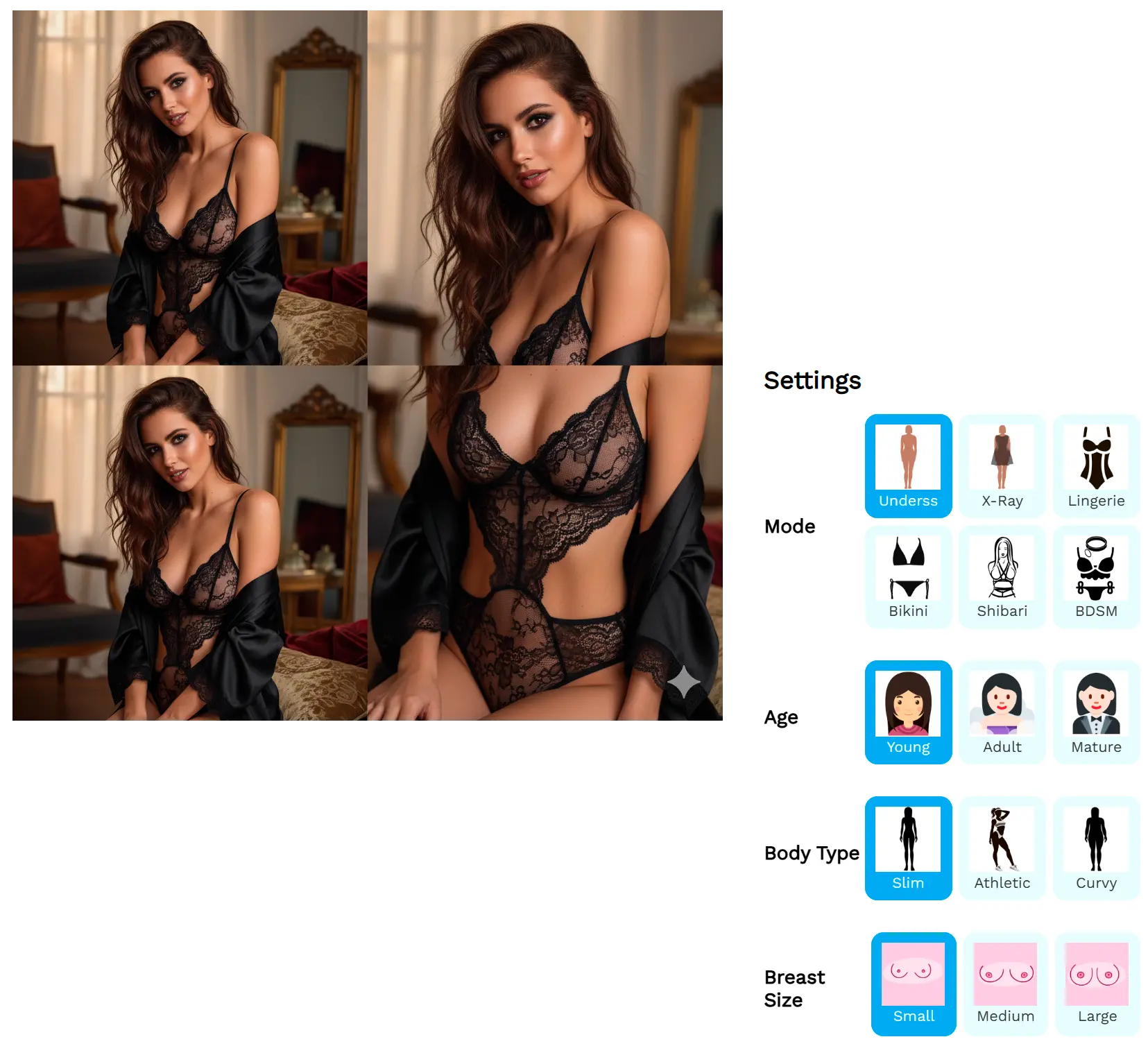 Määritä tuloksen ulkoasu.