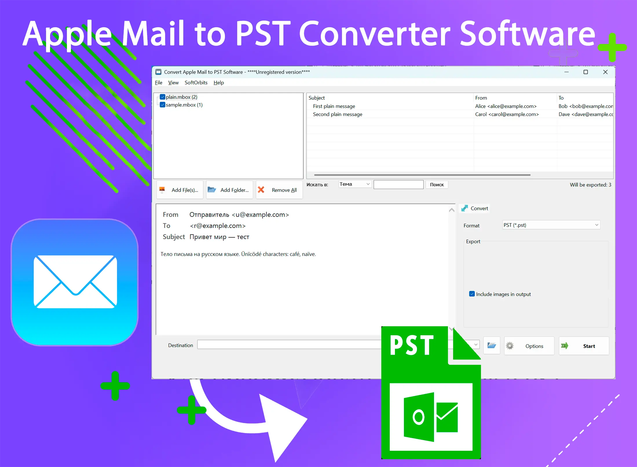 Apple Mail to PST Converter Software Kuvakaappaus.