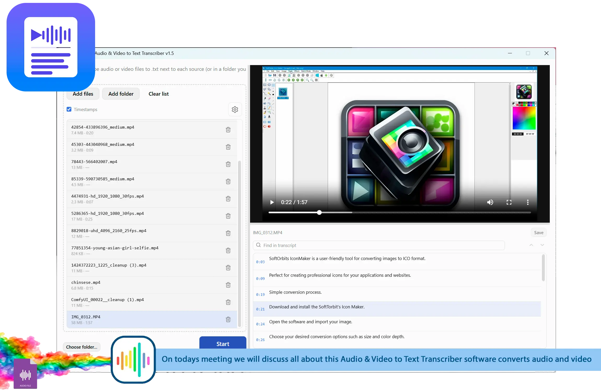 TranscribeIt: Audio & Video to Text Transcriber Kuvakaappaus.