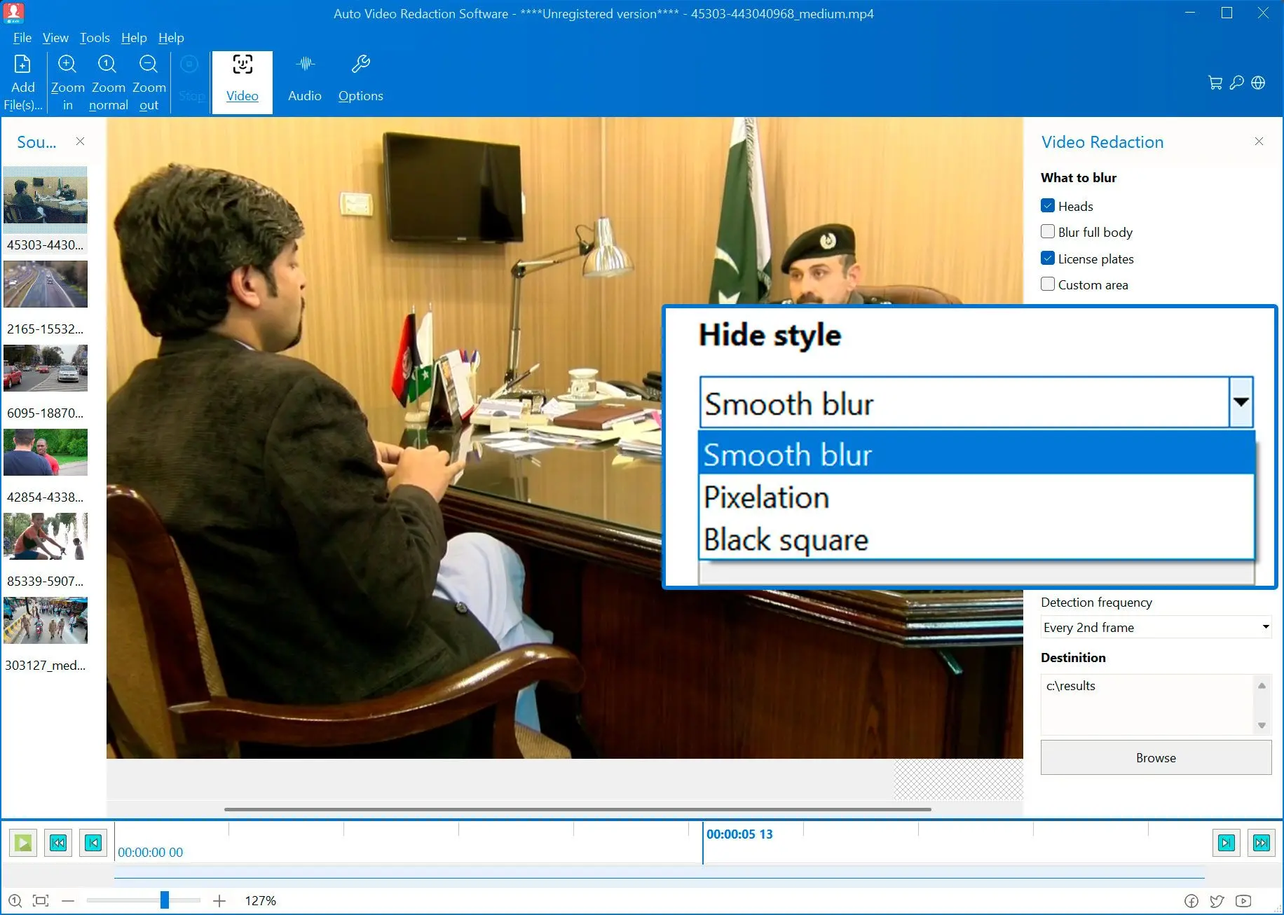 Valitse sumennustyyli.