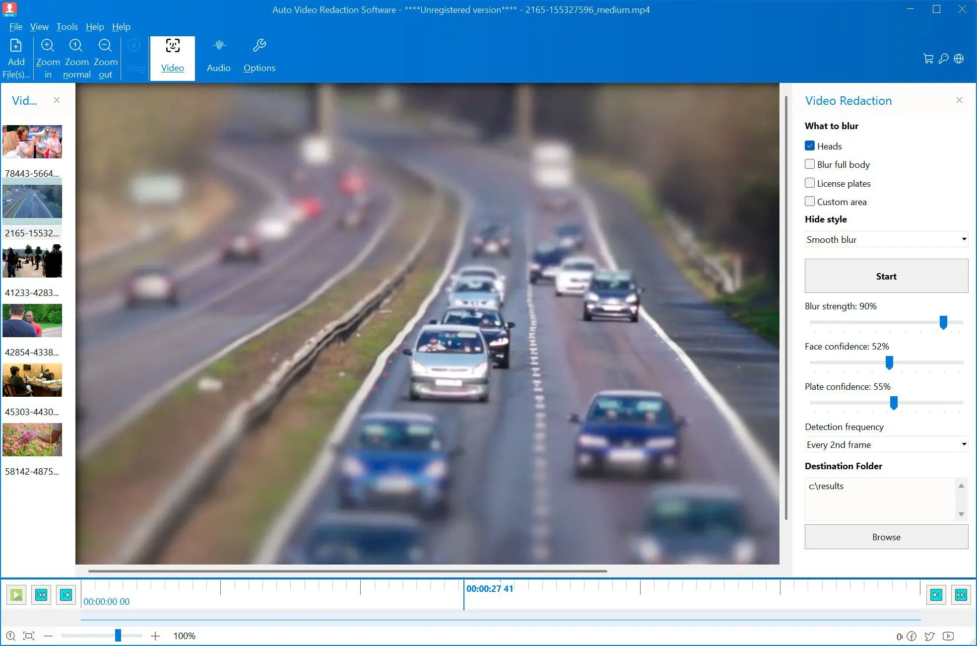 Auto Video Redaction Software Kuvakaappaus.