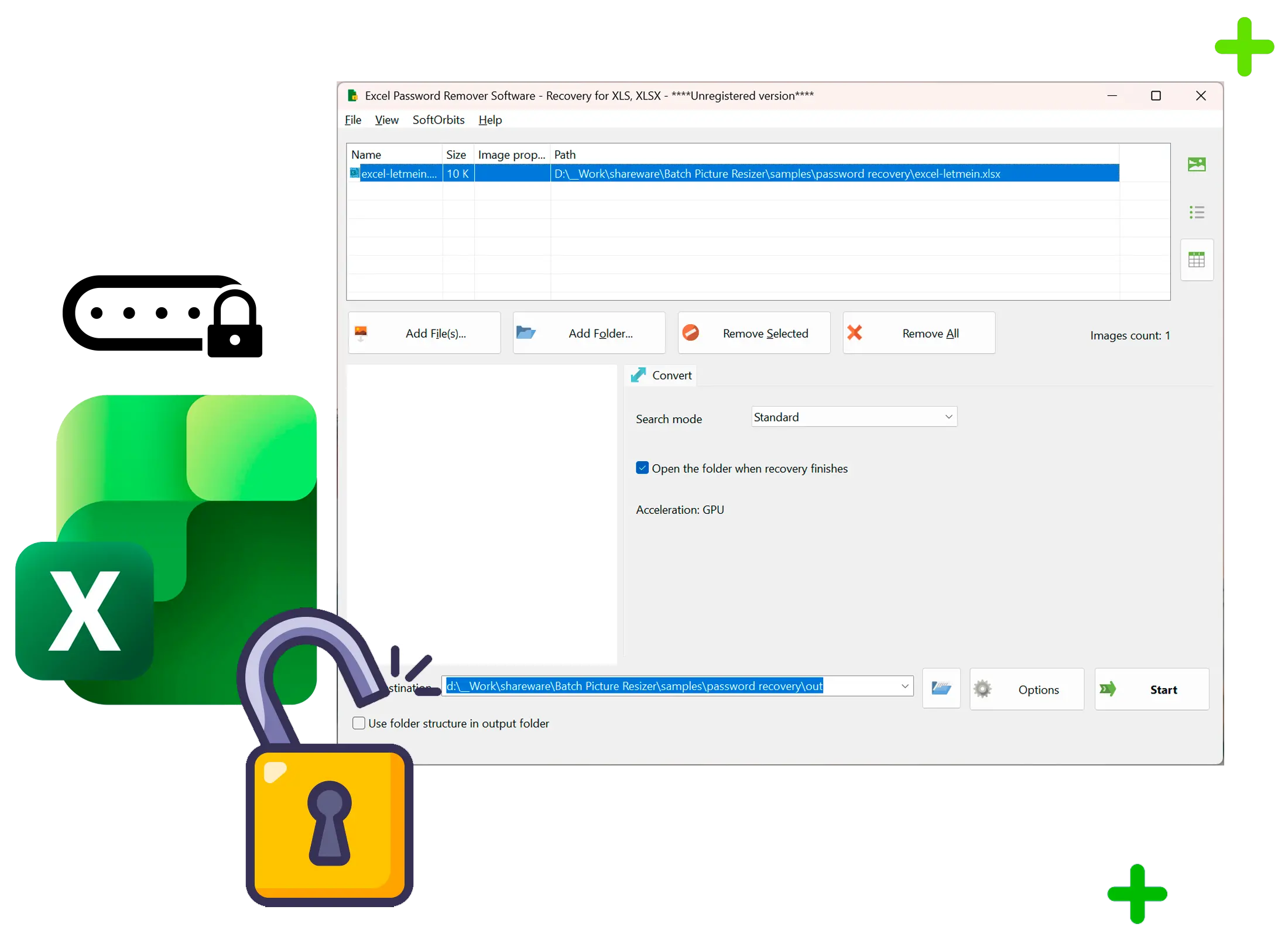 Excel Password Recovery Kuvakaappaus.