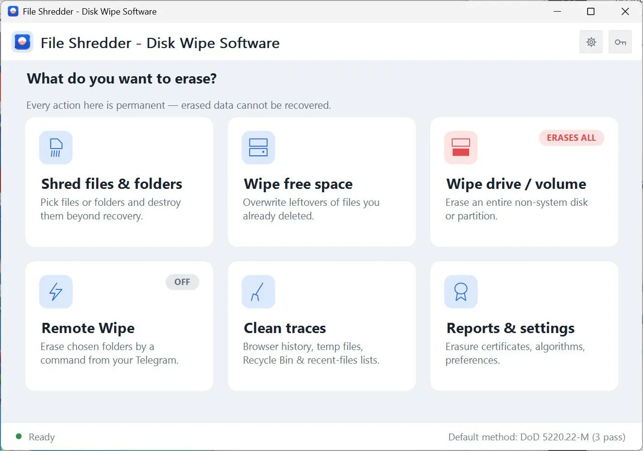 File Shredder - Disk Wipe Software Kuvakaappaus.