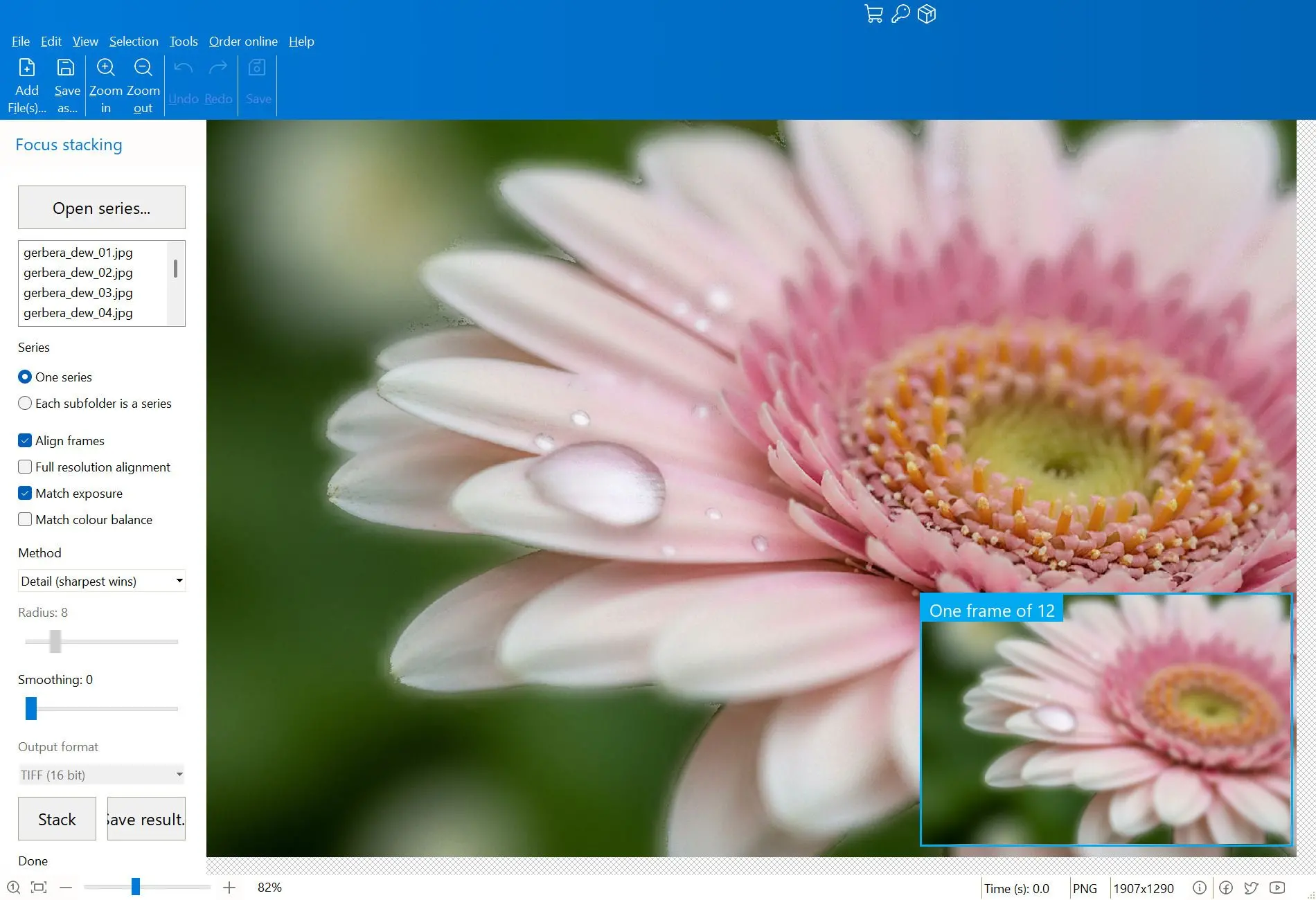 Focus Stacking Software Kuvakaappaus.
