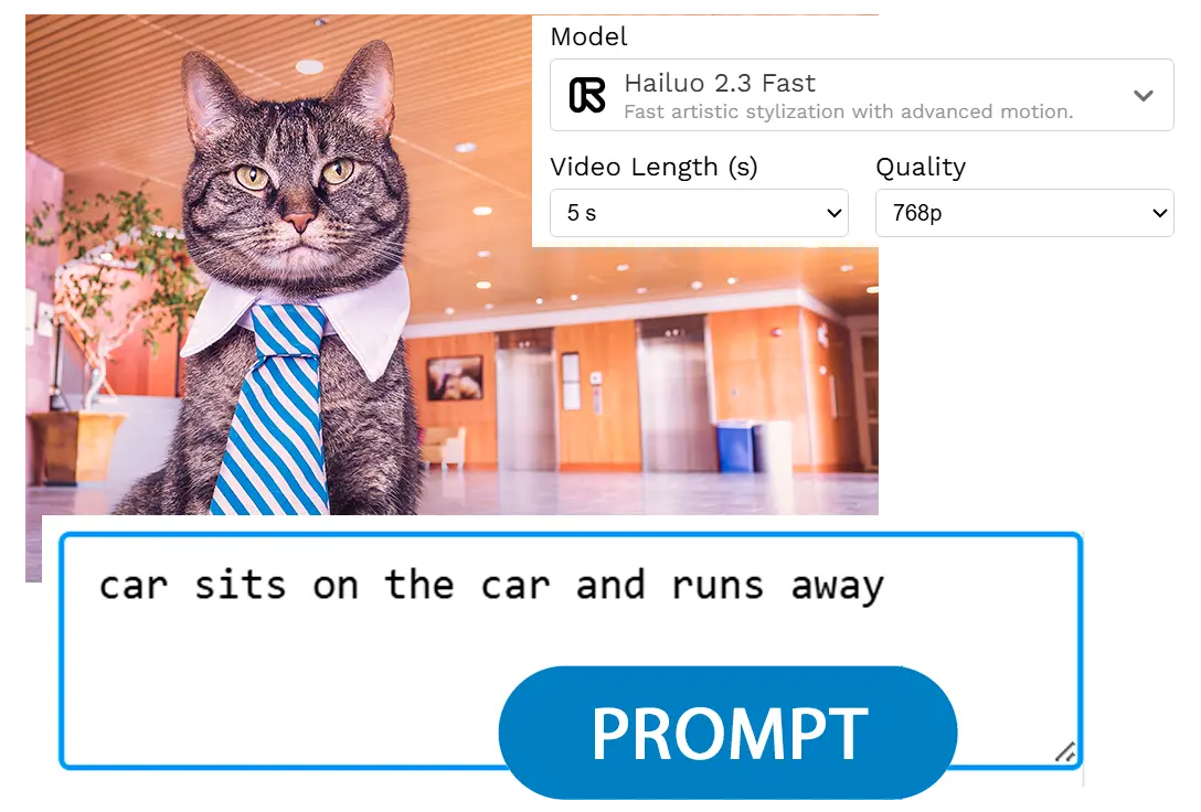 Syötä kehotteesi ja asetukset.