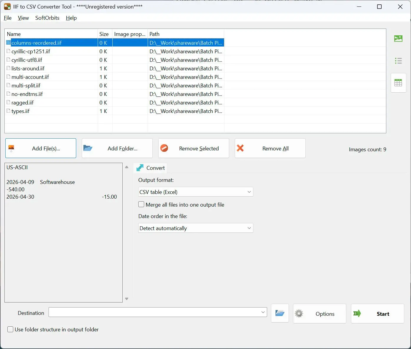QIF to QBO Converter Kuvakaappaus.