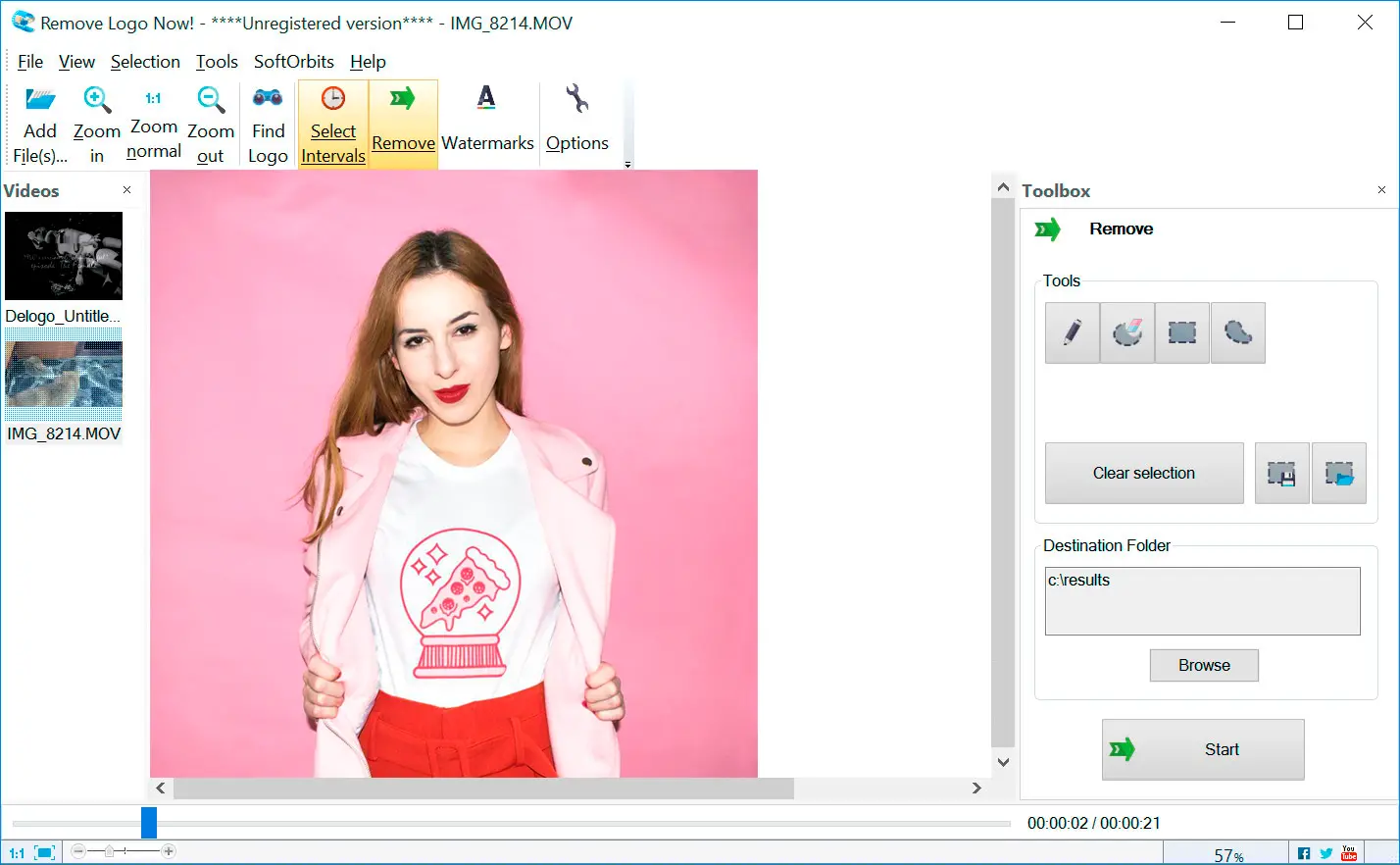 Remove Logo Now: Kuvakaappaus.