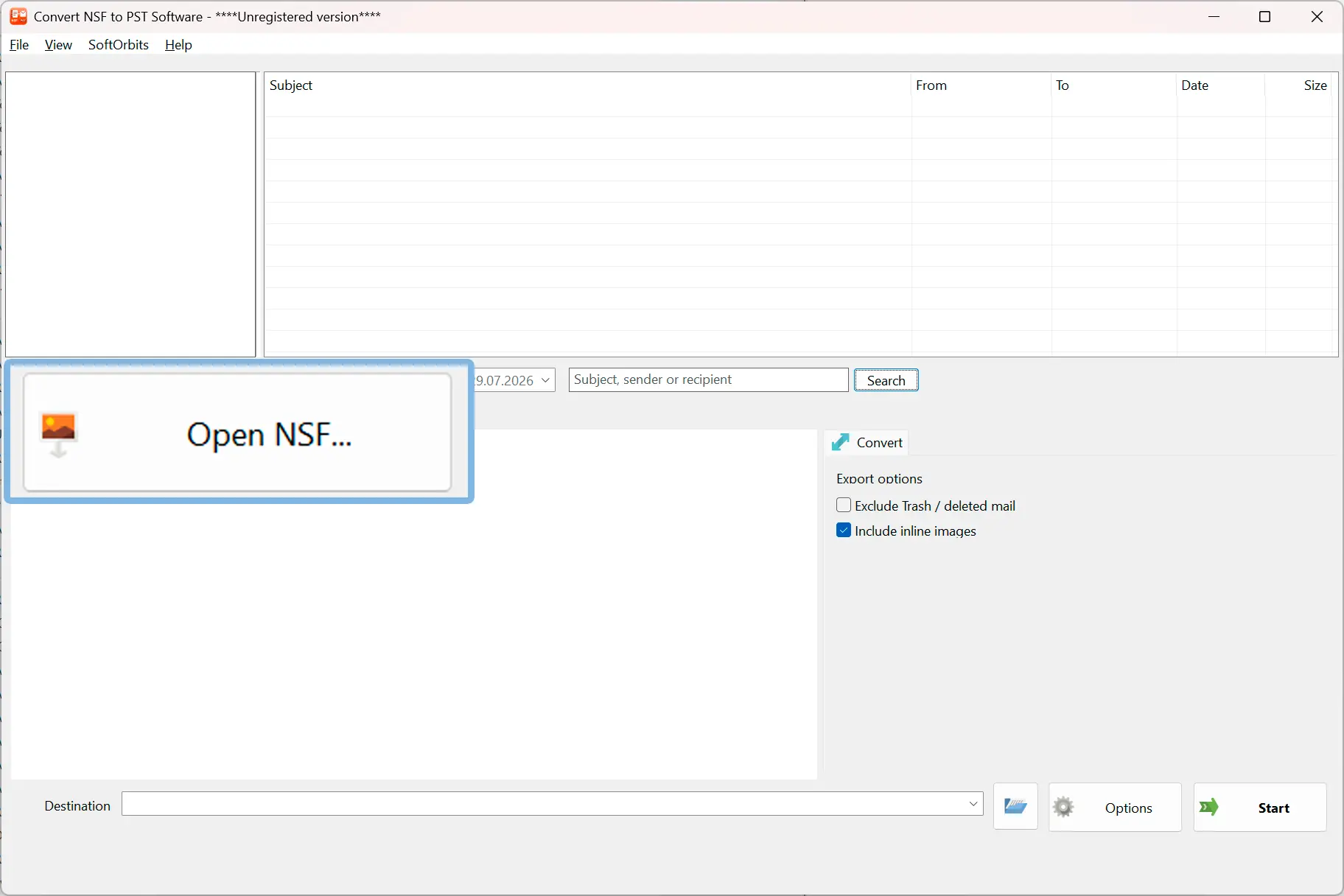 Avaa Lotus Notes -tietokanta.