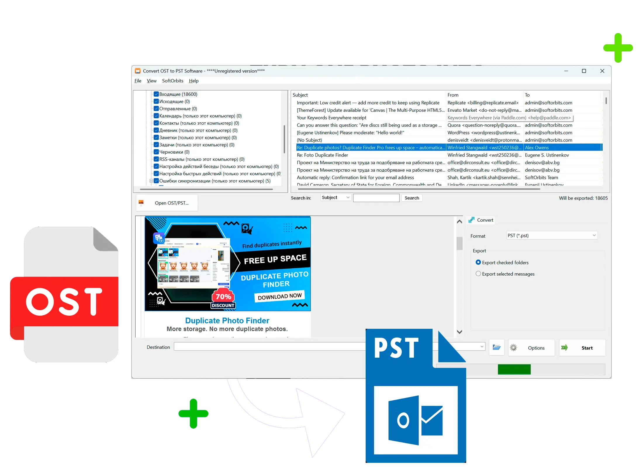 OST to PST Converter Tool Kuvakaappaus.