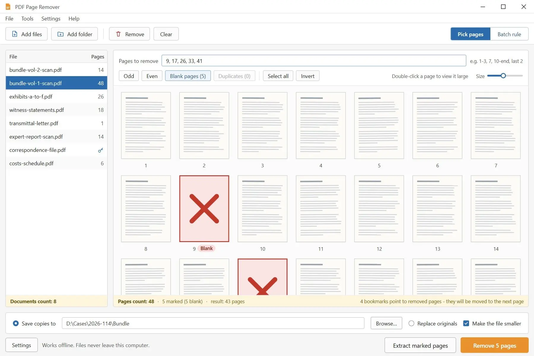 PDF Page Remover Kuvakaappaus.