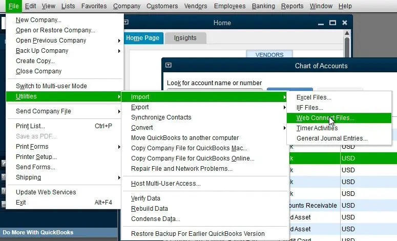 Tuo se QuickBooks-ohjelmaan.