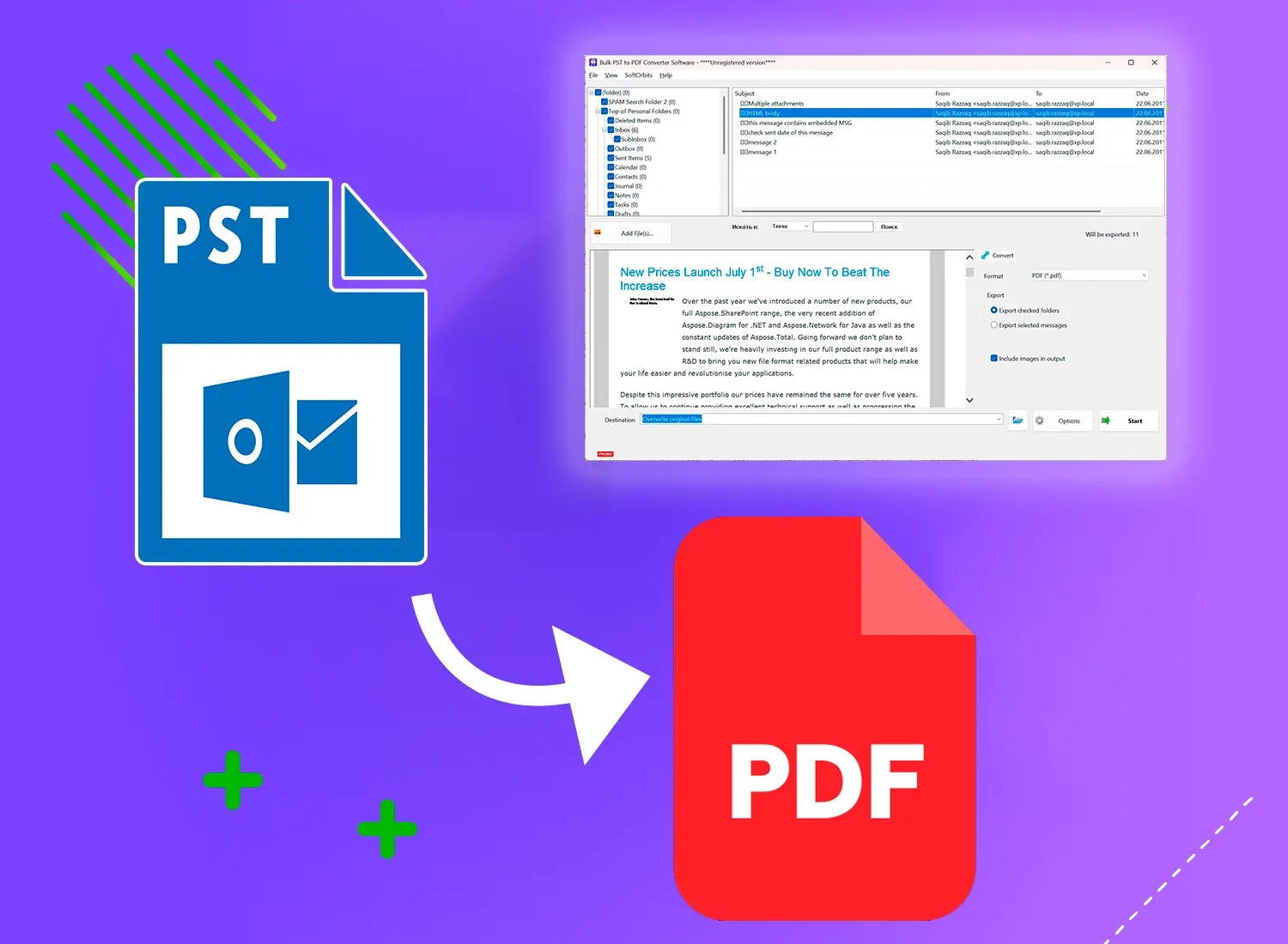 Mitä saat PST to PDF Converter -ohjelmalla.