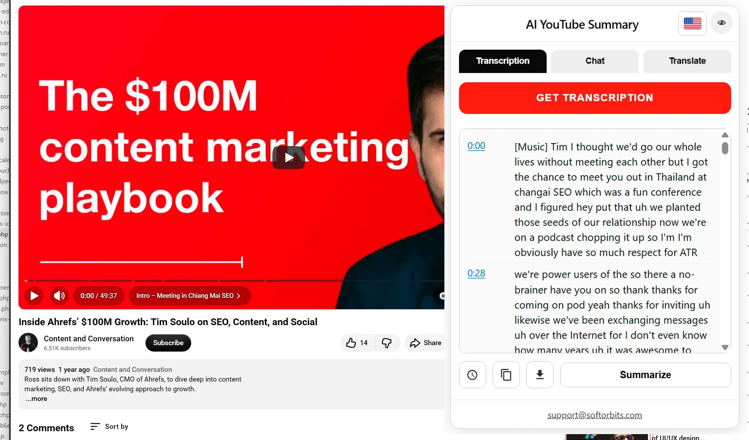 Poimi teksti videosta.