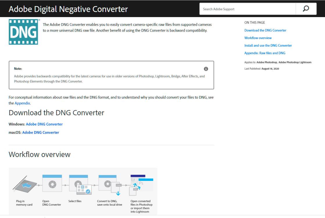 Adobe DNG Converter..